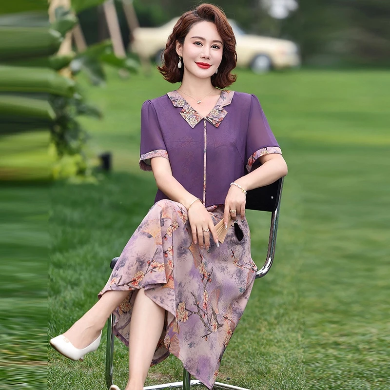 恒源祥集团彩羊母亲节衣服2025新款妈妈夏装连衣裙40岁阔太太时尚