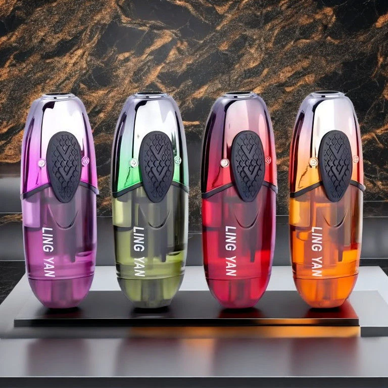 男士高档合金下拉式防爆加厚蓝焰直冲打火机创意设计适合送男友礼