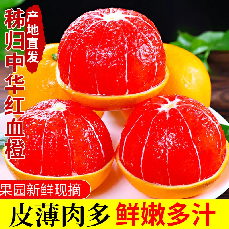 秭归血橙精选3/5/9斤正宗中华红橙现摘橙子时令水果农家自种新鲜