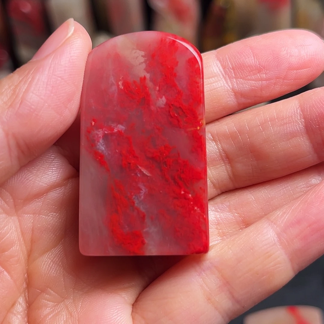 印石巴林石鸡血石扁章