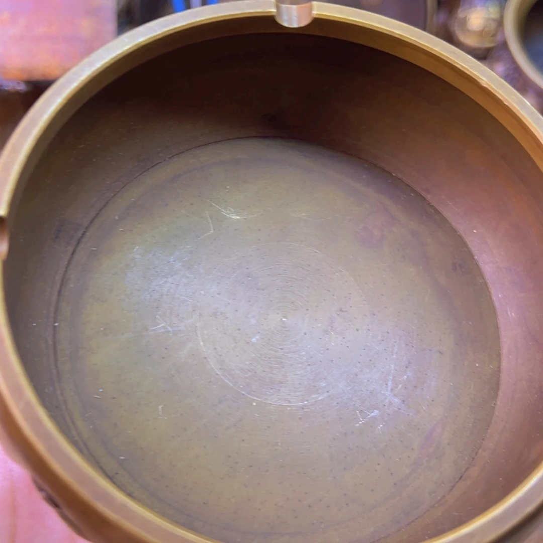 原矿风磨铜十二生肖烟灰缸