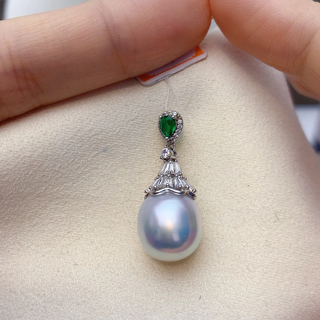 银S925镶嵌颈饰海水珍珠w65