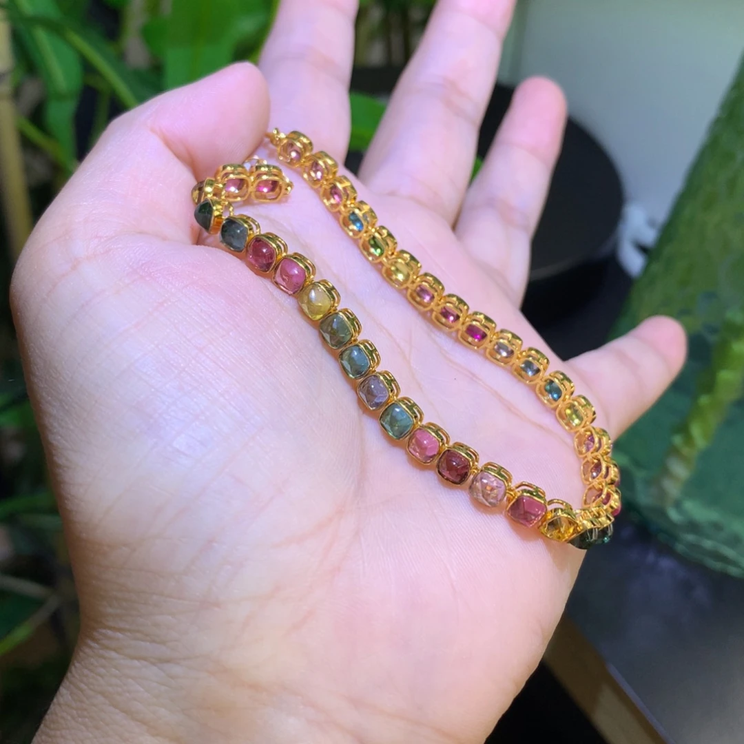 18K金镶嵌碧玺手链手链