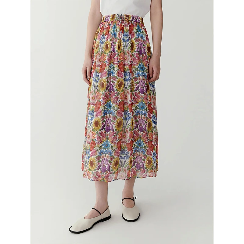 DAR原单非市面货！“小禾”印花顺纡绉长款半身裙 C735