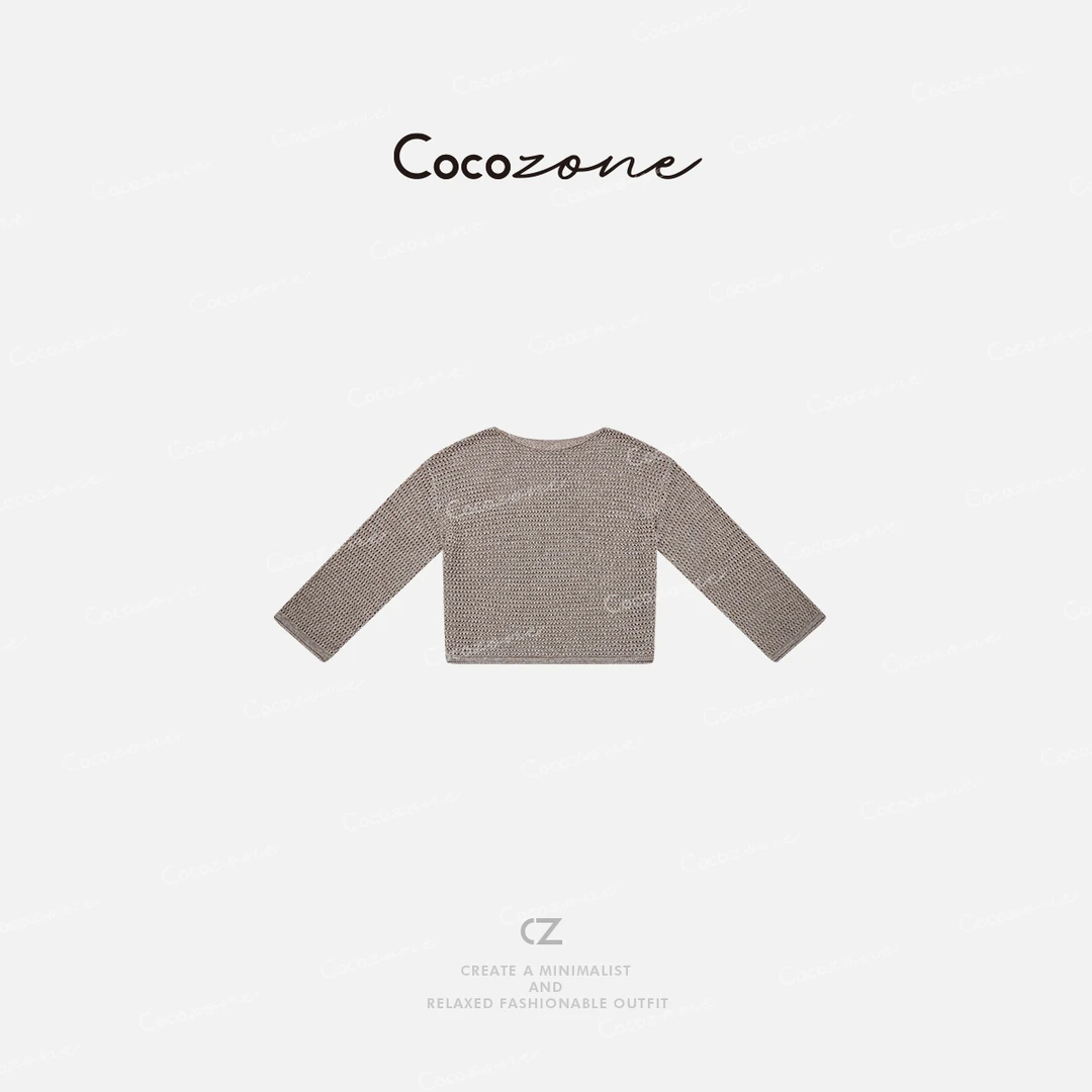 COCO ZONE 刘一一【亚麻混纺】定织纱线圆领空气针织衫CD1A0526