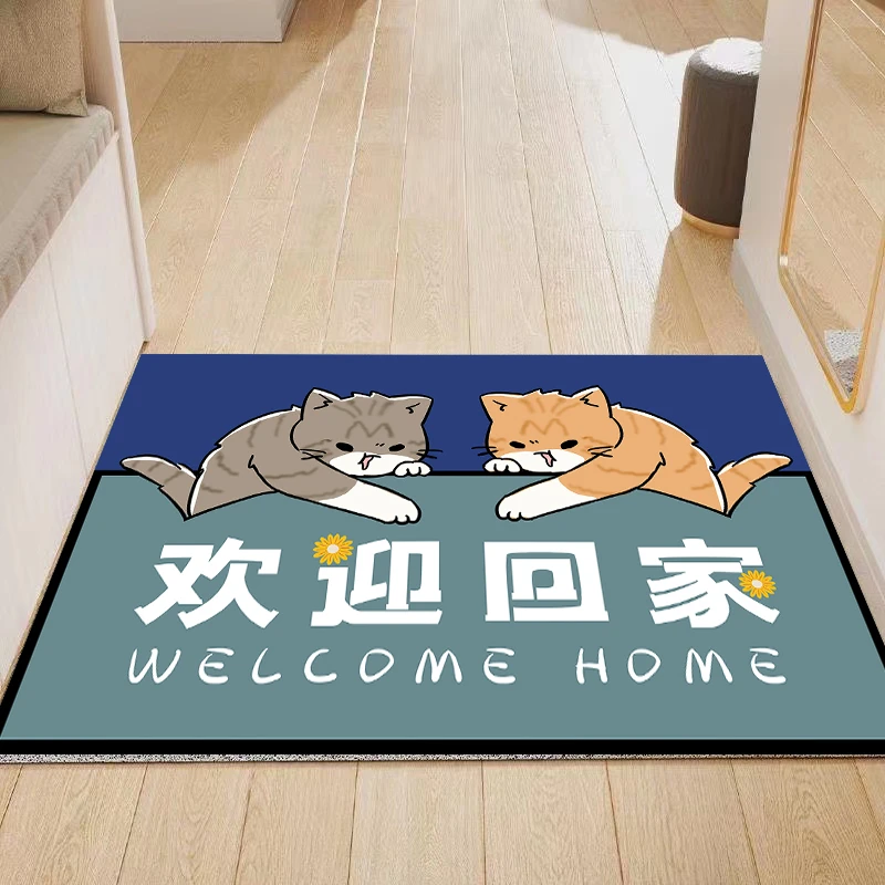 欢迎回家70*100cm入户门垫家用防滑吸水可裁剪地毯浴室垫厨房垫