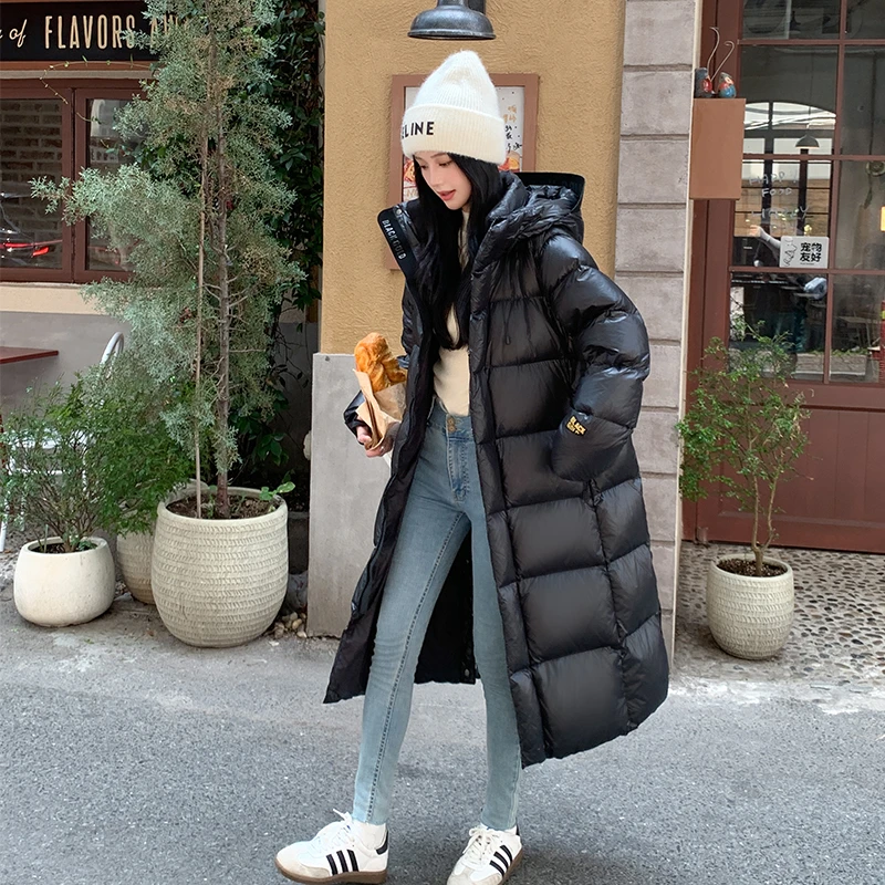 （男女同款）2024冬新款长款羽绒服加厚带帽休闲宽松外套大码
