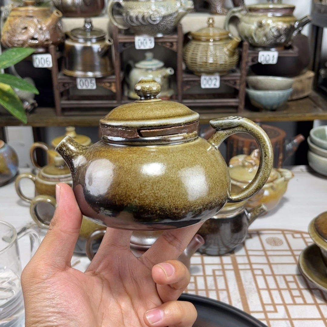 白泥柴烧寒江壶，建水紫陶