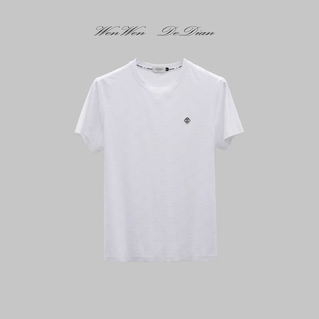 【文文的店】夏季男士新品‘’时尚老花‘’吸湿透气百搭圆领T恤D6617
