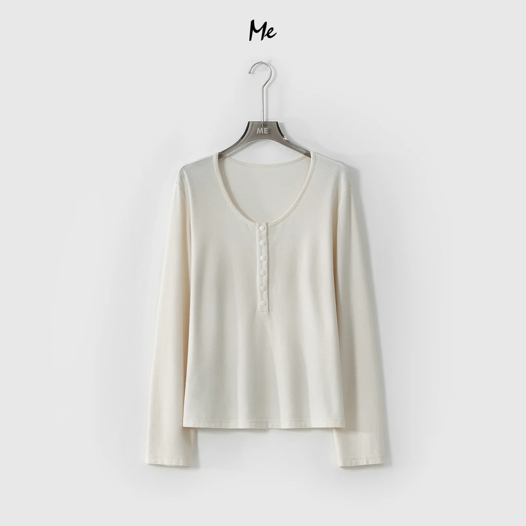 ME【奶酥打底衫】轻奢极简百搭时尚通勤设计款上衣MEQA1798