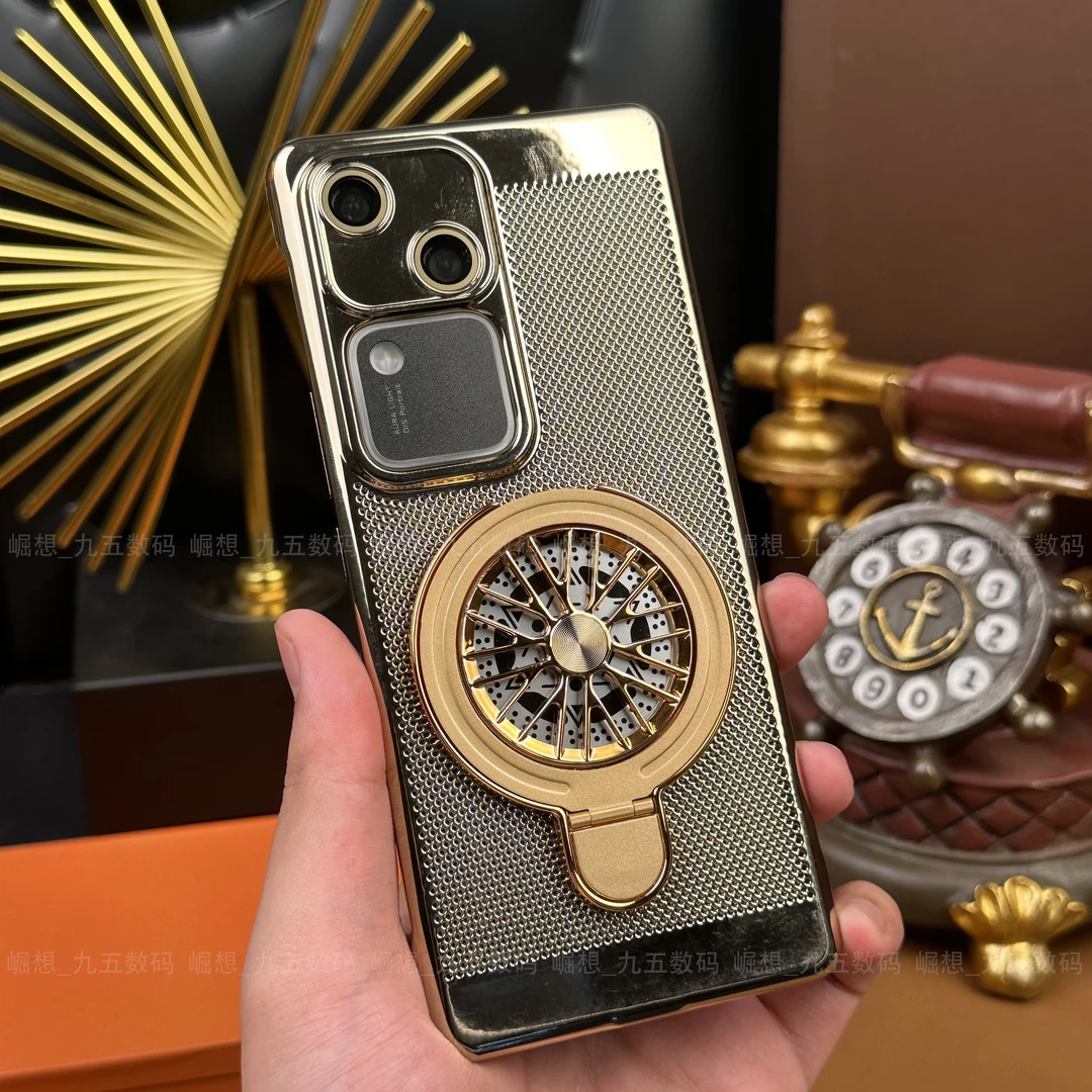 【五金支架+自带镜头膜】适用VIVOS18Pro电镀散热防摔支架全包壳