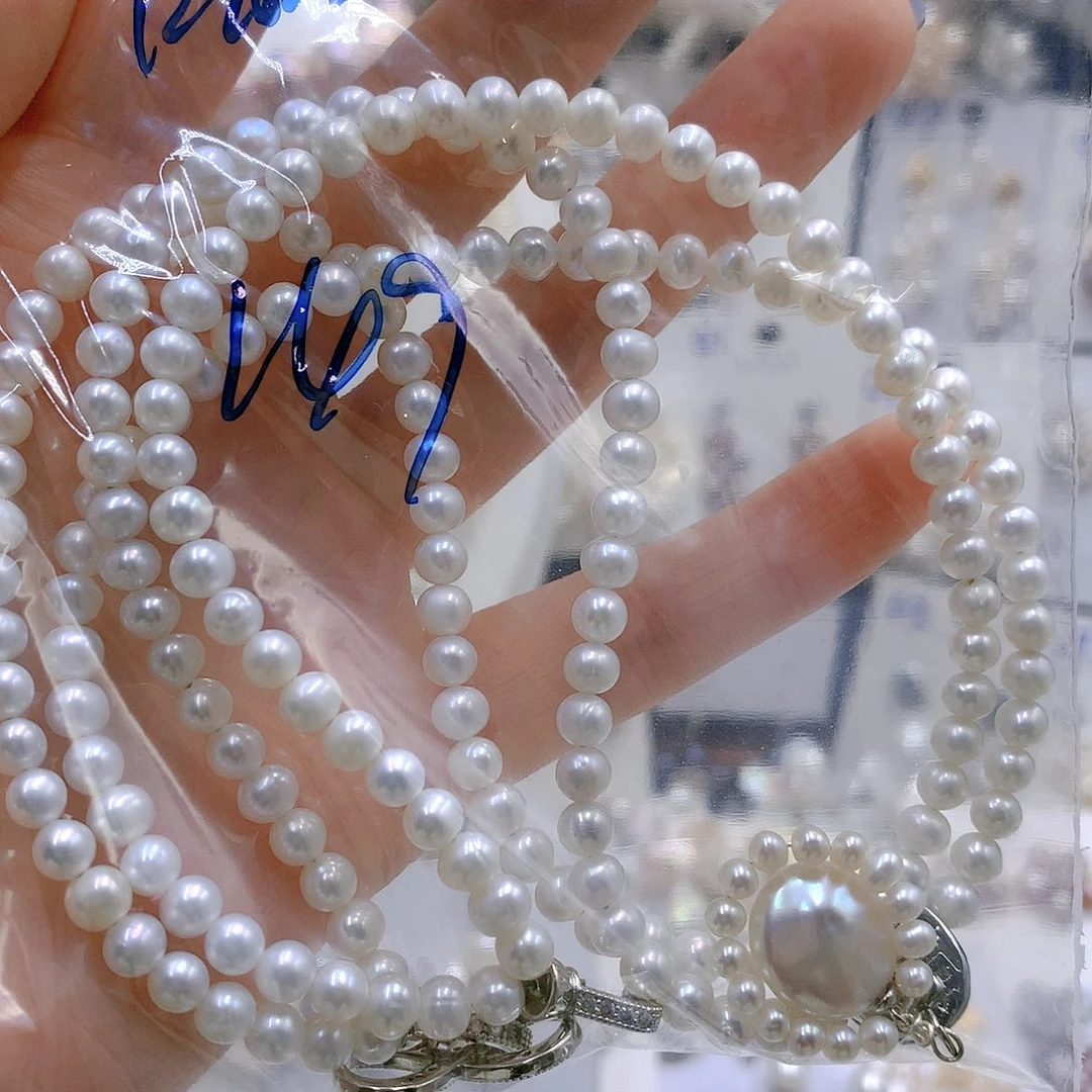 银S925镶嵌耳饰淡水珍珠6****1