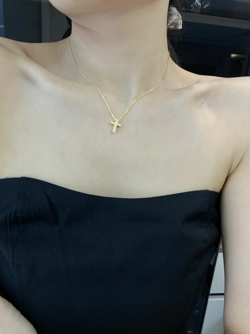 铜项链 十字架简约大方款项链气质轻奢时尚精致高级感金色设计感