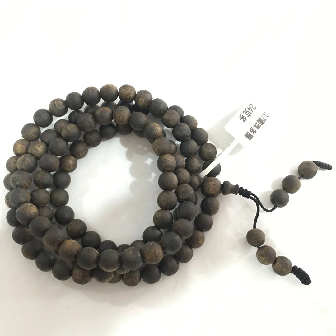 素木生沉水级莺歌绿奇楠沉香7mm多圈手串