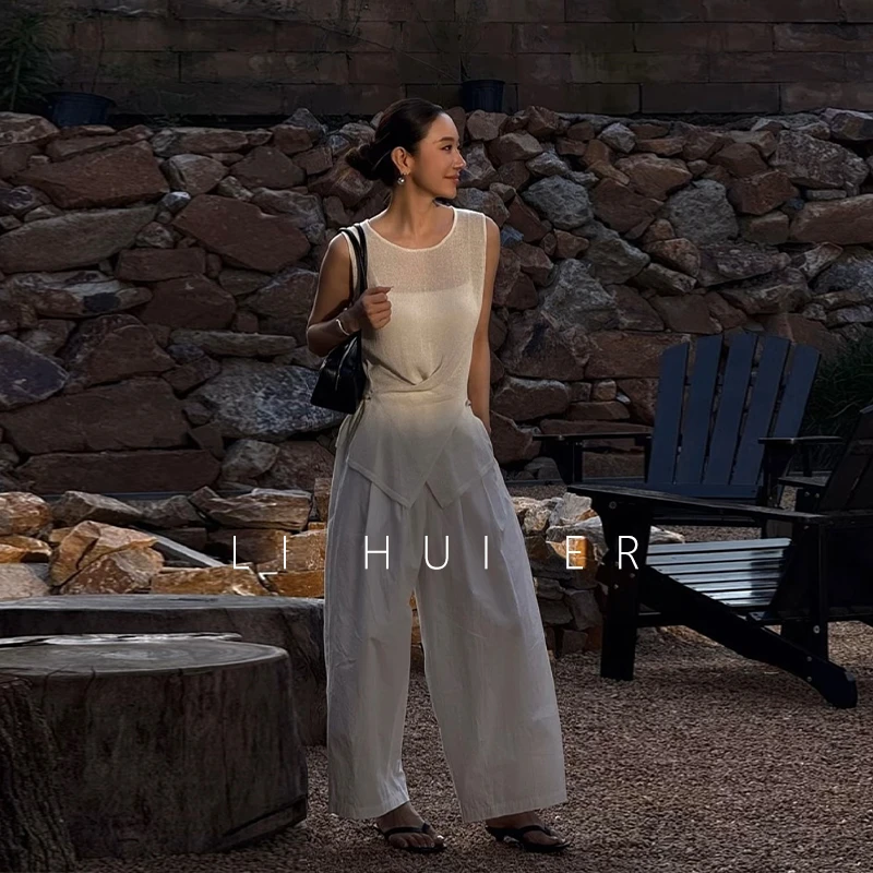 LiHuiEr李慧儿【东京月光】2025显瘦高级气质小众夏白色气球裤ZX98