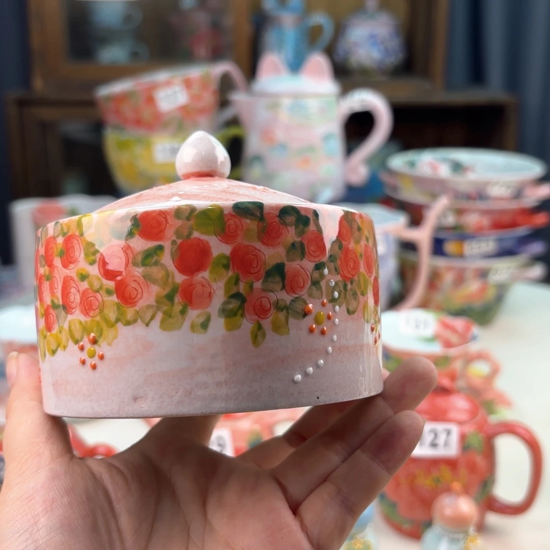 景德镇手绘高温釉下彩陶瓷茶具