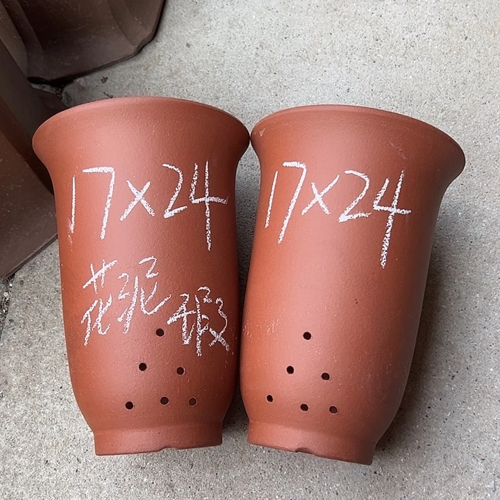 紫砂花盆宜兴紫砂花盆2只