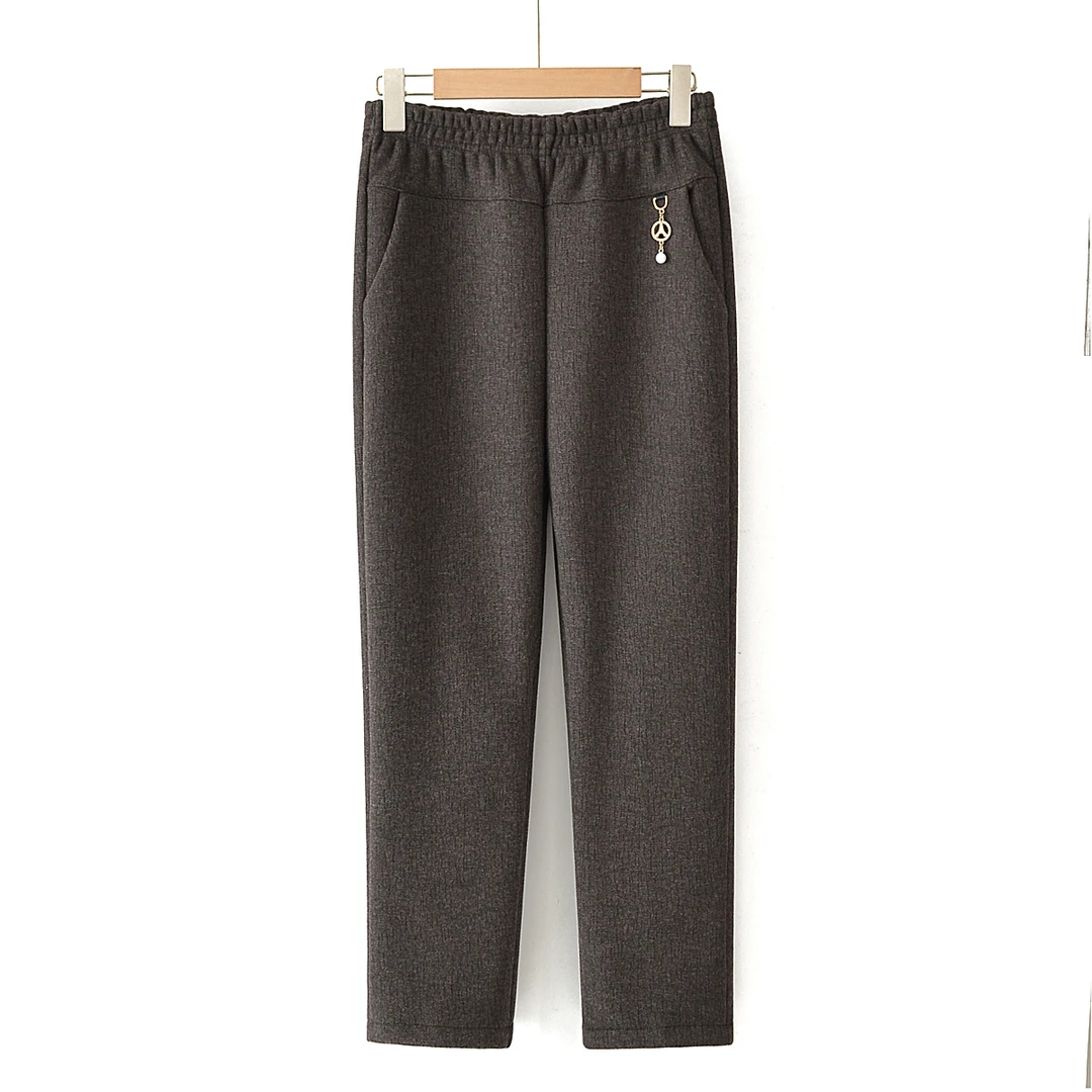 长裤加绒妈妈裤休闲裤加厚长款冬季中老年女装