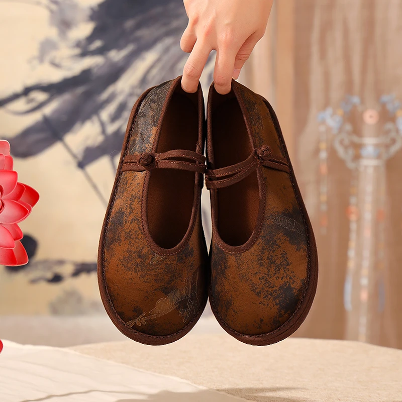 秋冬季手工千层底女老北京布鞋妈妈久穿久站不累脚女单鞋新中式鞋