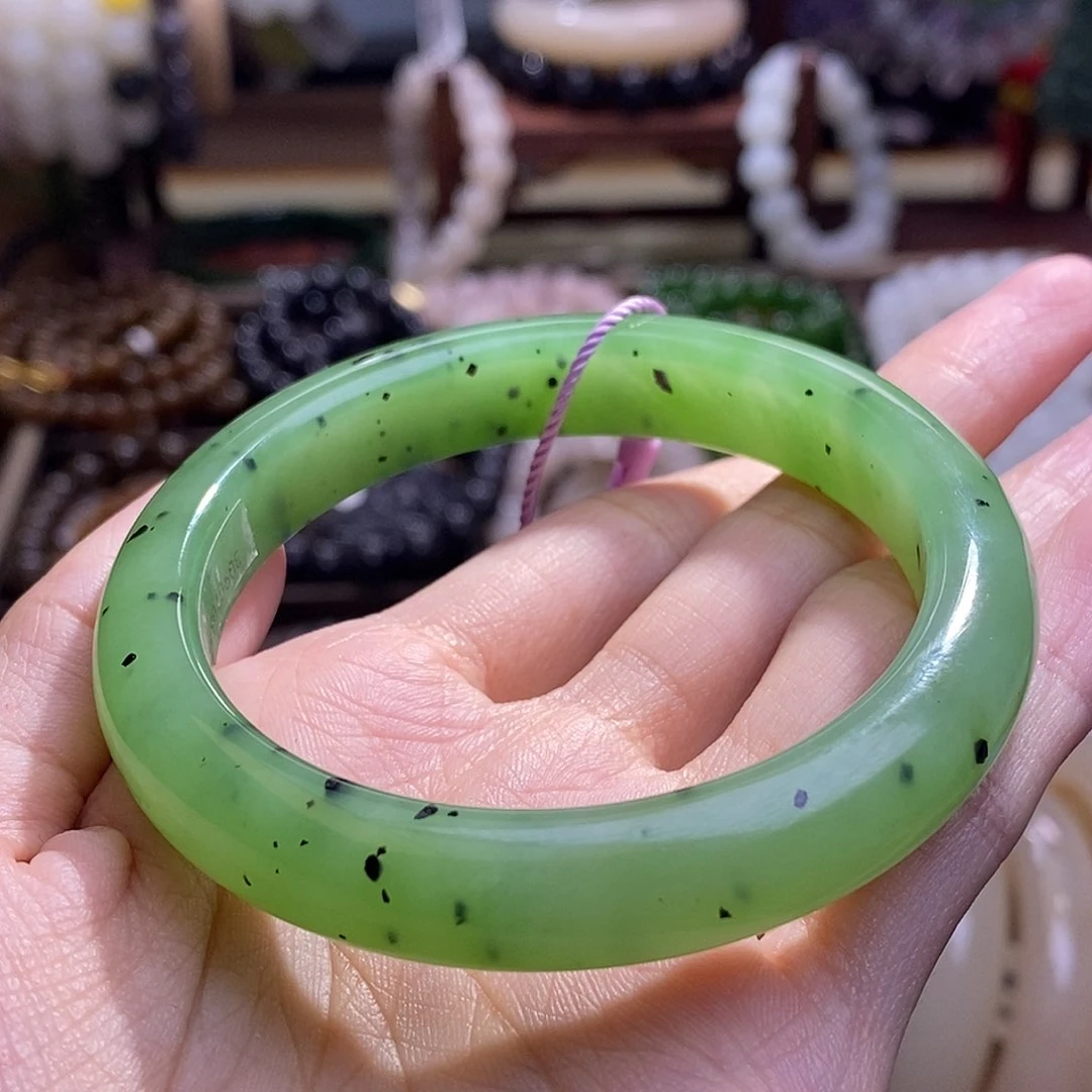 颈饰未镶嵌和田玉碧玉乌兰海毕业级手镯55.7圈口