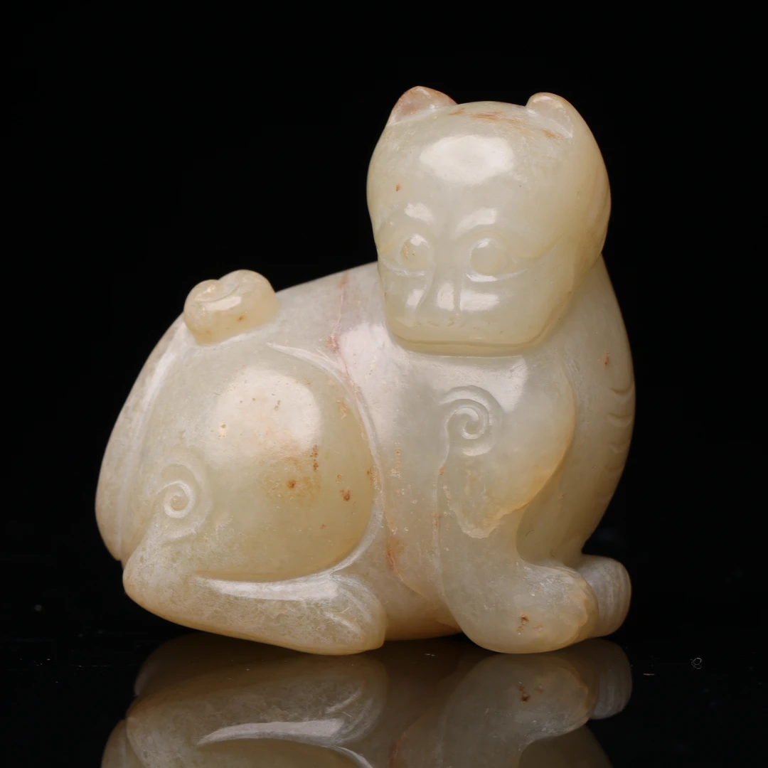 旧藏和田玉瑞兽花件-NX
