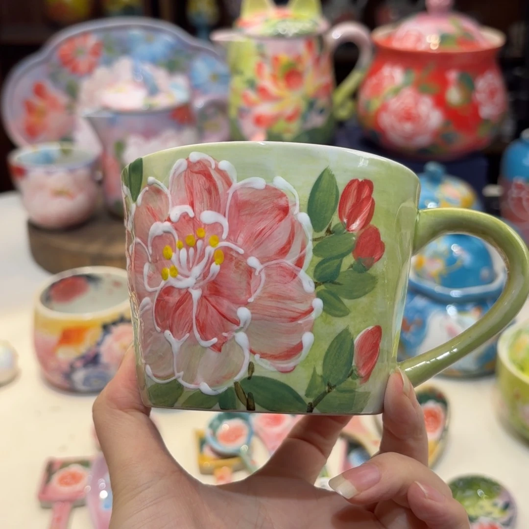 景德镇手绘高温釉下彩陶瓷茶具