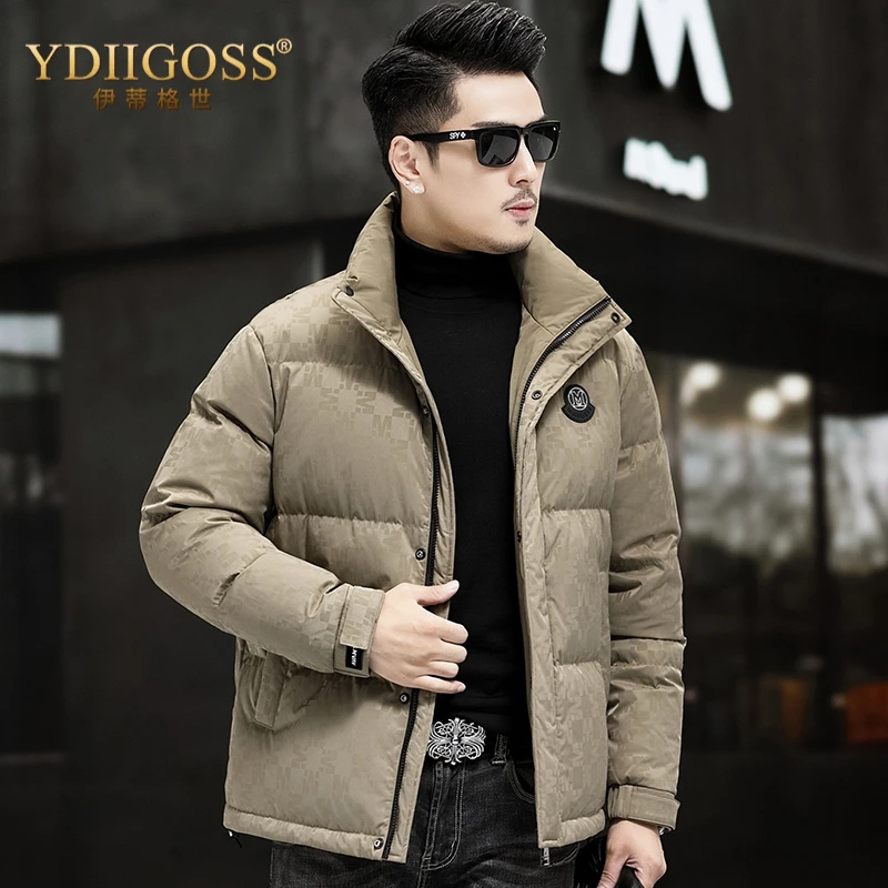 YDIIGOSS休闲短款羽绒服男士2025冬季新款加厚保暖冬装时尚外套