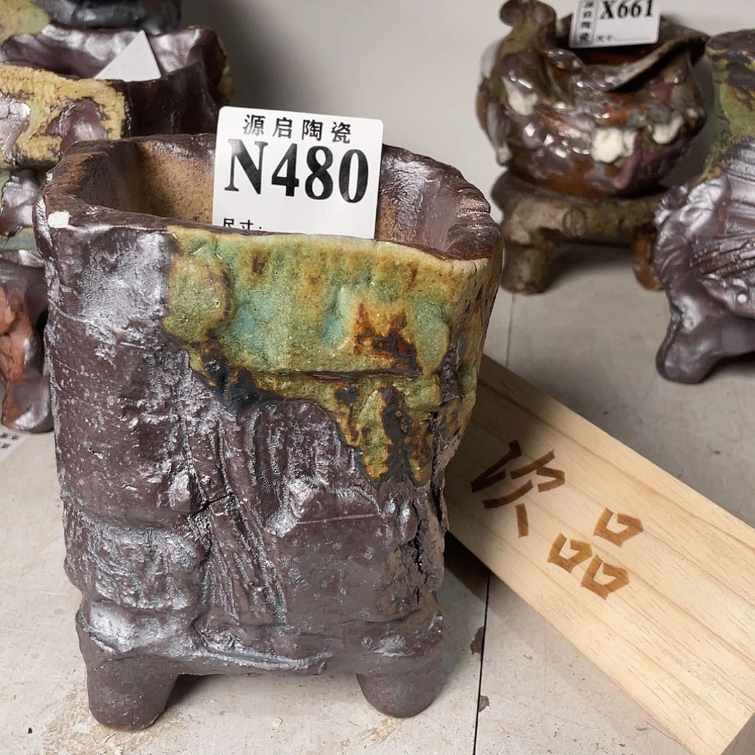 紫砂花盆景德镇陶瓷花盆480