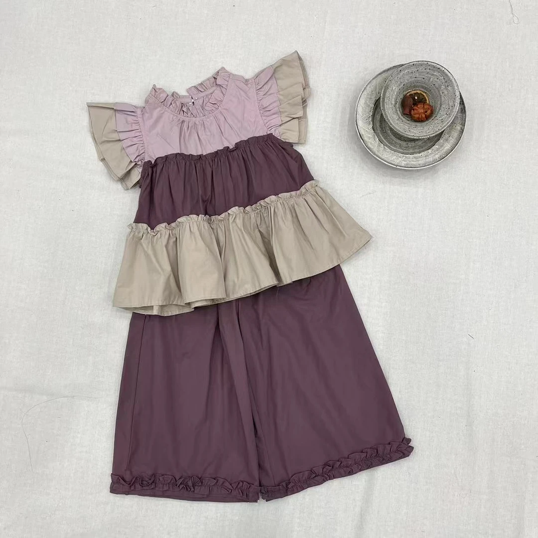 〖姐姐家〗25夏装蝴蝶袖娃娃衫+脚口木耳边休闲裤套装yx50398