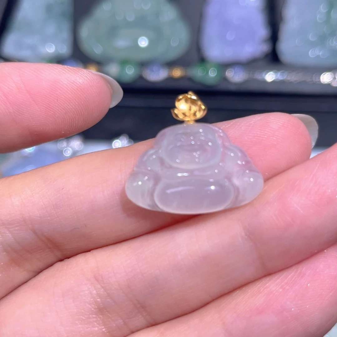 颈饰18K金镶嵌翡翠翡翠