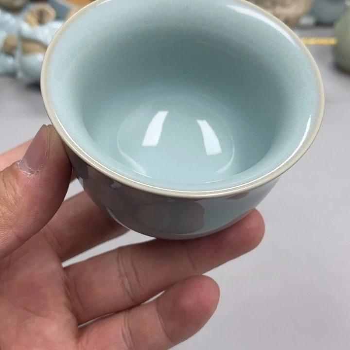 瓷木*心天青色赵琳老师铃铛杯