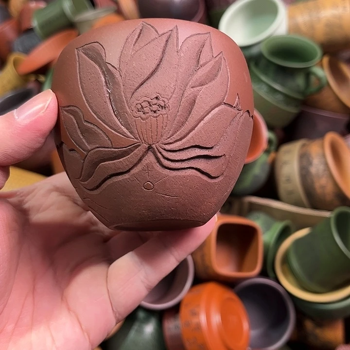 紫砂茶杯全手工紫砂主人杯