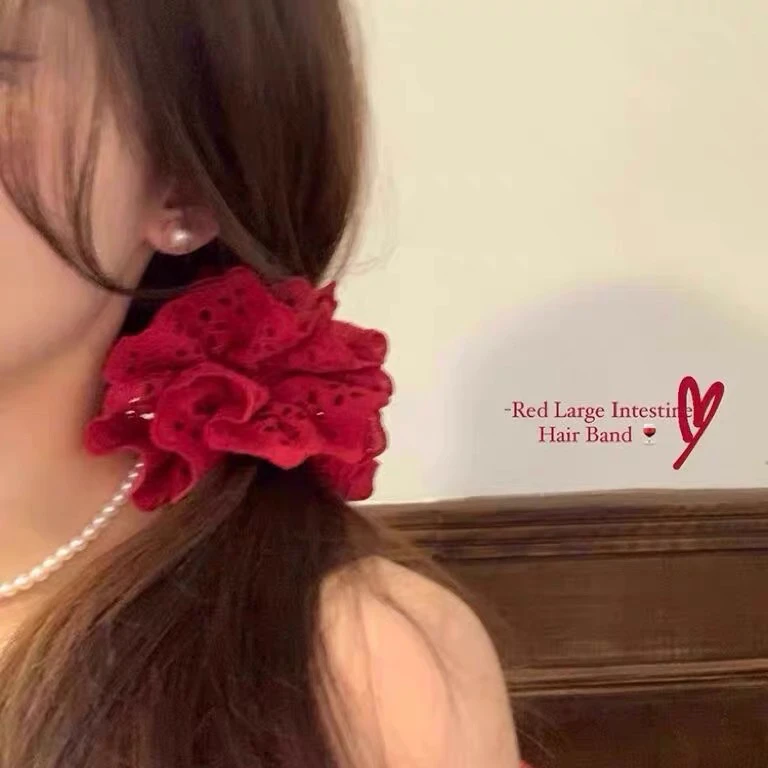 女复古晕染日韩甜美风气质ins自发热发绳赫本风发圈