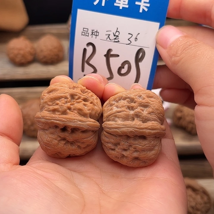 吊坠文玩核桃白茬元宝36