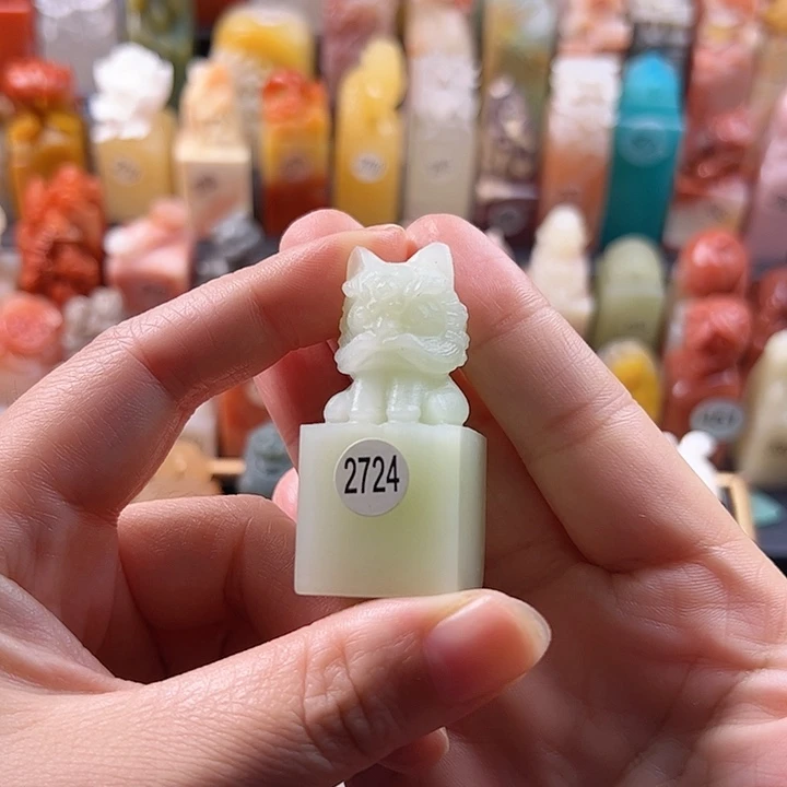 青田石印石手工定制2.2厘米，醒狮，包刻