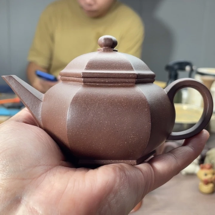 茶壶紫砂六方水平，底槽清