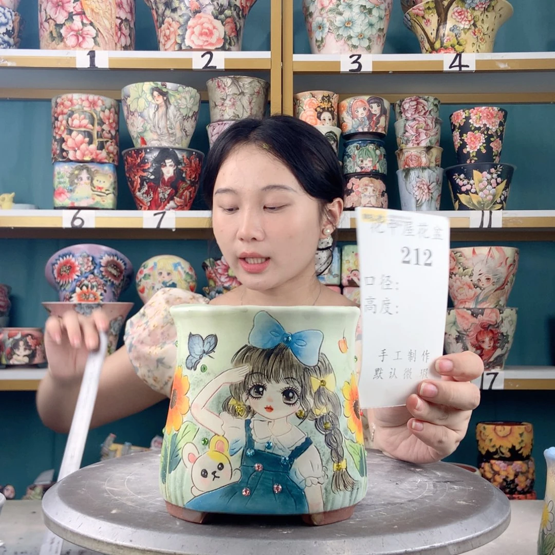 景德镇手工花盆212