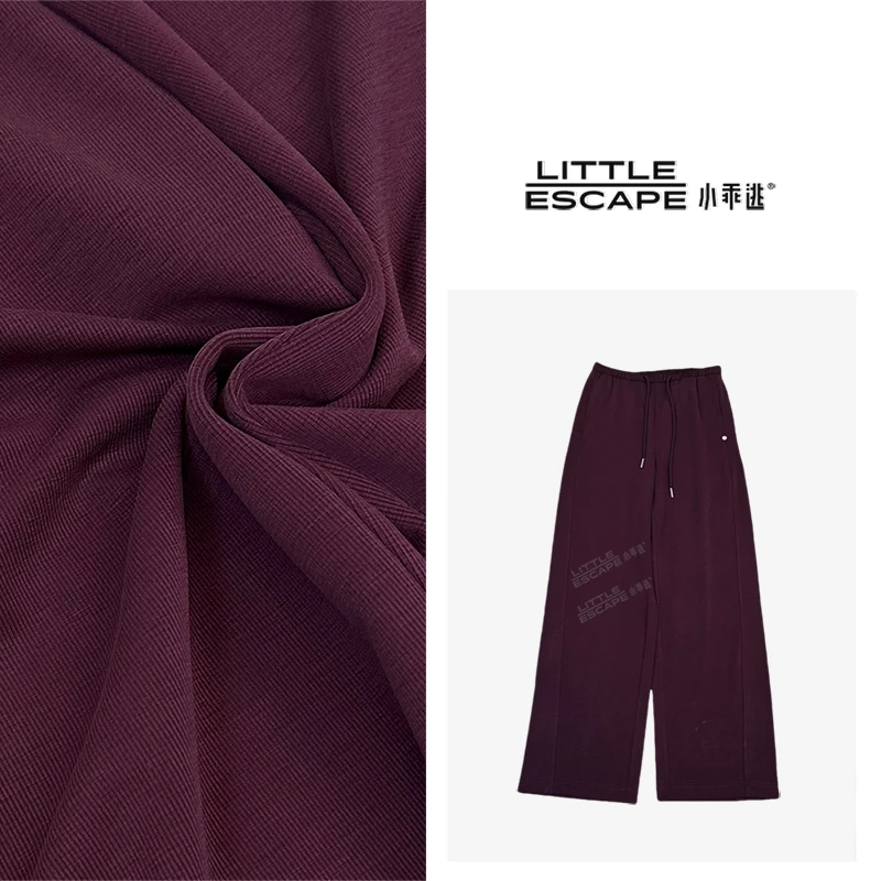 小乖逃休闲时尚紫色长裤藏蓝长裤双口袋阔腿直筒休闲长裤DD1821
