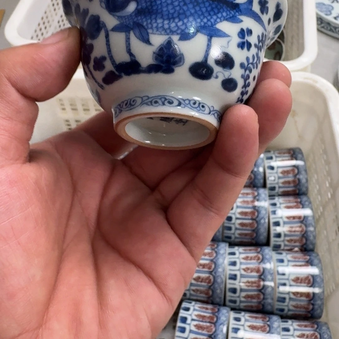 杯?****鱼藻纹小压手客杯拍一发二