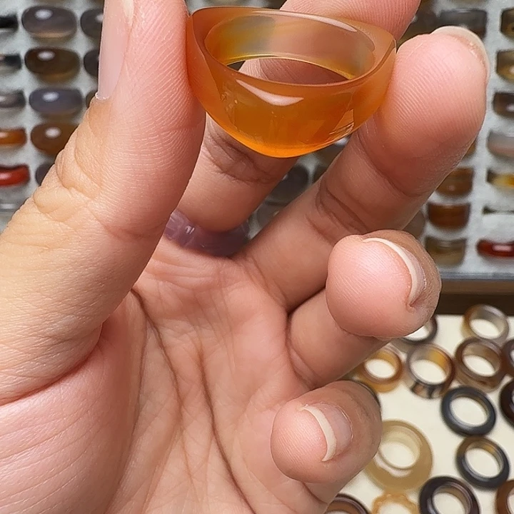 玛瑙/玉髓未镶嵌戒圈21圈福利