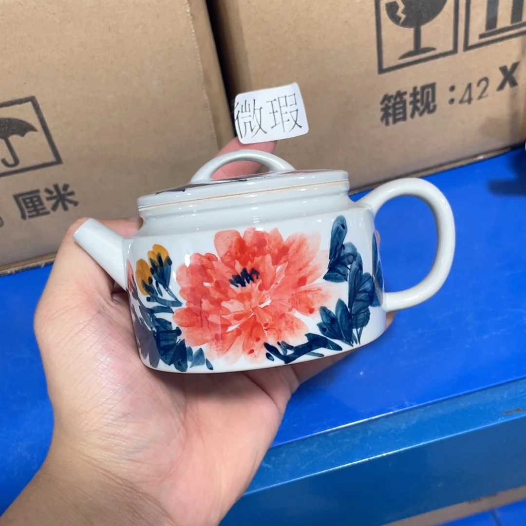 釉下手绘茶具微瑕