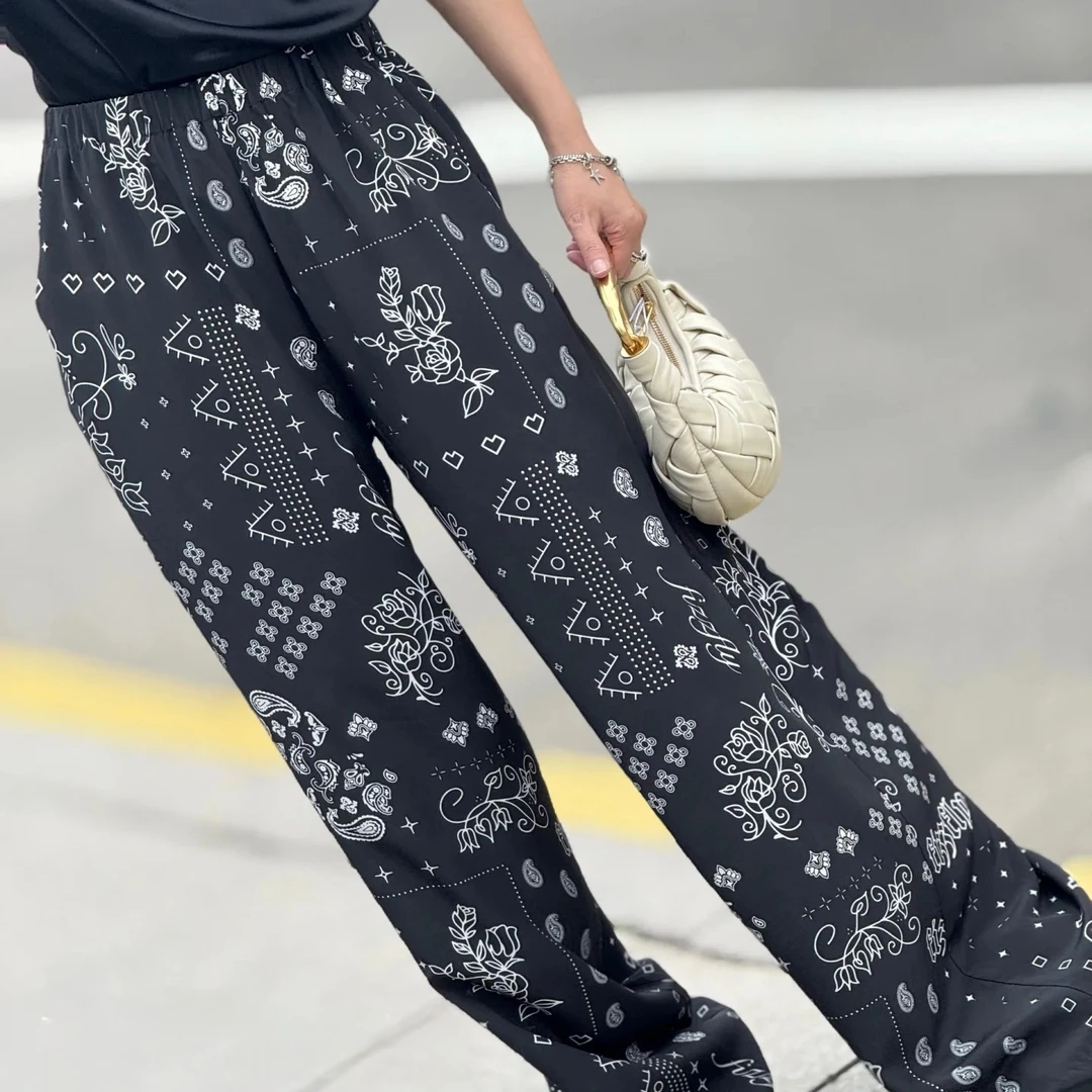 fizzfly | 设计师25夏装  腰果花 黑色 休闲裤 长裤