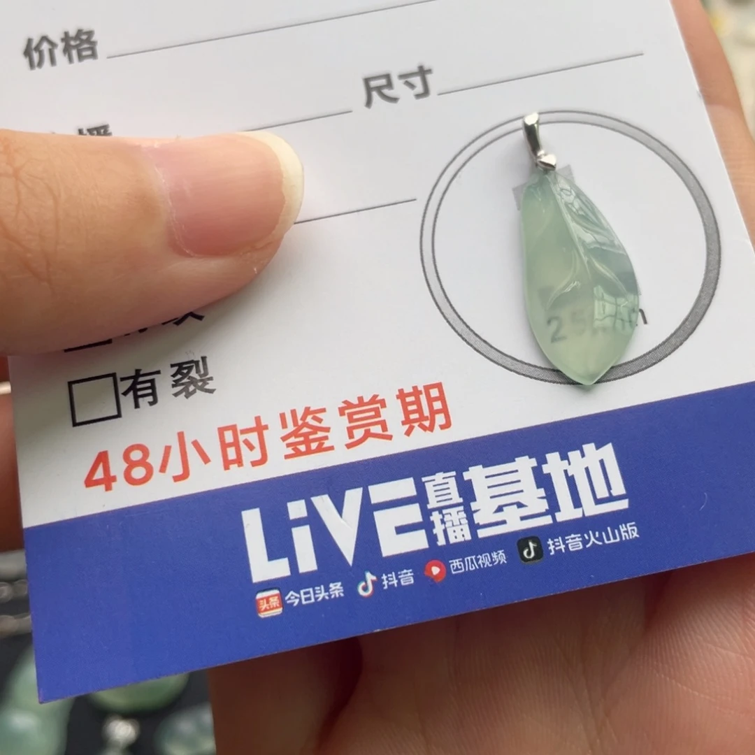 翡翠未镶嵌颈饰金扣锁骨吊坠叶子