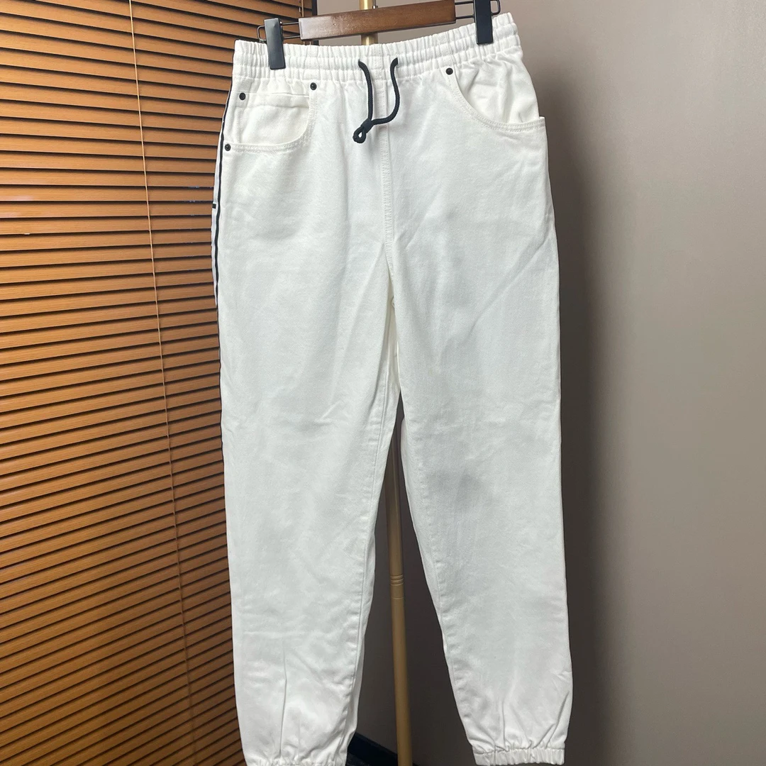 95新 maje （zz3）亚历山大王 白色牛仔裤/S码/有污渍/SI500565