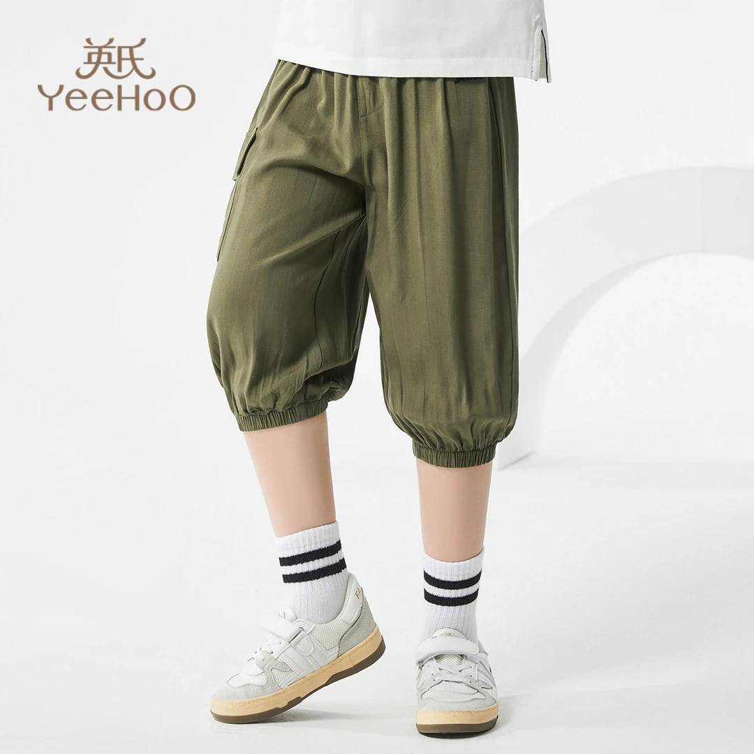 英氏【洋气束脚裤】夏季中大童洋气休闲裤儿童束脚长裤潮男童休闲裤