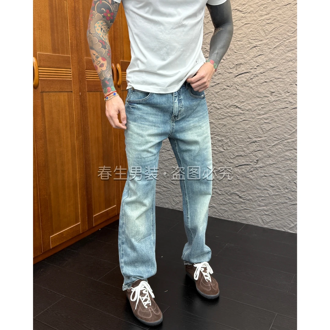2025早秋新品时尚休闲百搭净版直筒宽松牛仔裤60010
