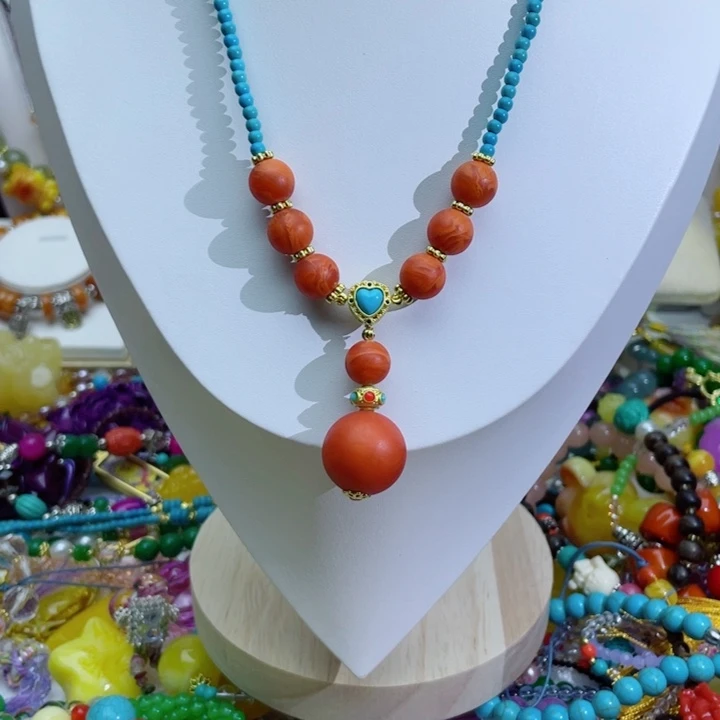 68号设计款橘色锁骨链