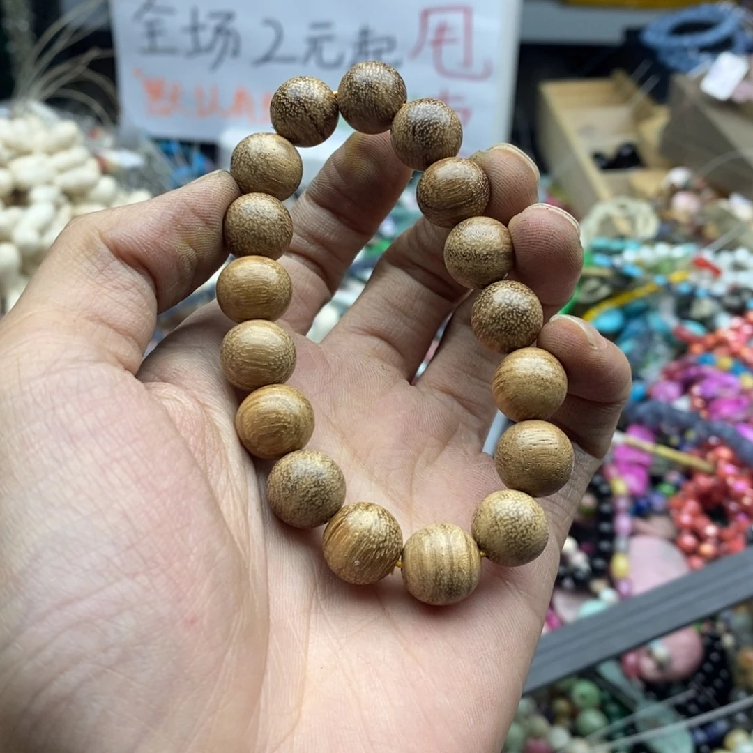 玛瑙/玉髓未镶嵌珠宝半成品一条天然12mm奶香木手链