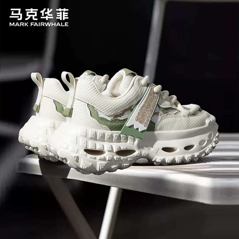 马克华菲男鞋夏季网面透气情侣潮鞋爆款增高老爹鞋男士运动休闲鞋