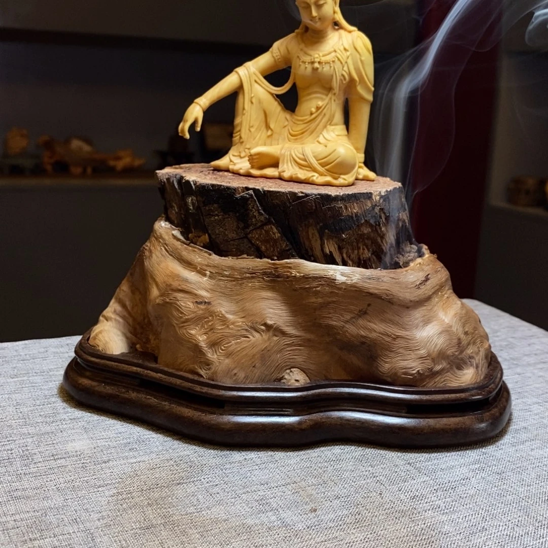 多***…荔枝木摆件观音底座香炉